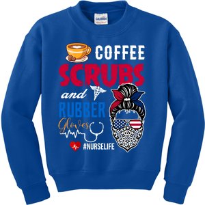 Coffee Scrubs And Rubber Gloves Nurse Life Gift Kids Sweatshirt