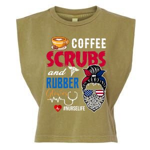 Coffee Scrubs And Rubber Gloves Nurse Life Gift Garment-Dyed Women's Muscle Tee