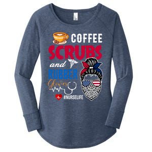 Coffee Scrubs And Rubber Gloves Nurse Life Gift Women's Perfect Tri Tunic Long Sleeve Shirt