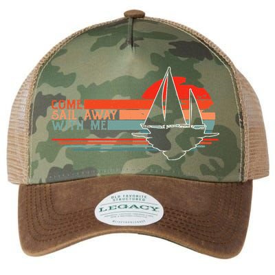 Come Sail Away With Me Sailing Boat Lover And Sailor Sail Legacy Tie Dye Trucker Hat