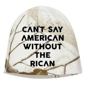 CanT Say American Without The Rican Kati - Camo Knit Beanie