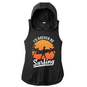 Cool Surf Art For Surfing Retro Surfer Sunset Ladies PosiCharge Tri-Blend Wicking Draft Hoodie Tank