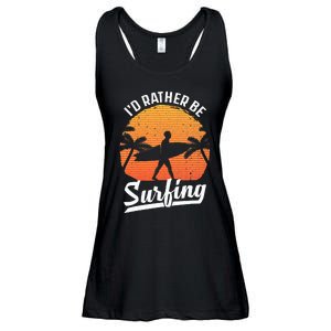 Cool Surf Art For Surfing Retro Surfer Sunset Ladies Essential Flowy Tank