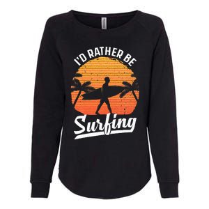 Cool Surf Art For Surfing Retro Surfer Sunset Womens California Wash Sweatshirt