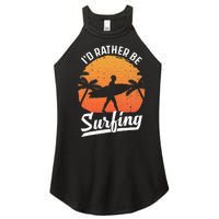 Cool Surf Art For Surfing Retro Surfer Sunset Women's Perfect Tri Rocker Tank