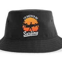 Cool Surf Art For Women Surfing Retro Surfer Sustainable Bucket Hat