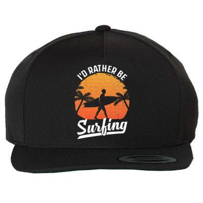 Cool Surf Art For Women Surfing Retro Surfer Wool Snapback Cap