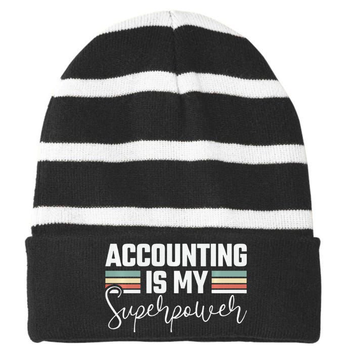 Calculating Spreadsheet Accounting Using Excel Accountant Striped Beanie with Solid Band