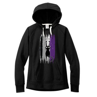 Cat Scratching Asexual Pride Kitten Kitty Lgbtq Ally Ace Cool Gift Women's Fleece Hoodie