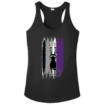 Cat Scratching Asexual Pride Kitten Kitty Lgbtq Ally Ace Cool Gift Ladies PosiCharge Competitor Racerback Tank