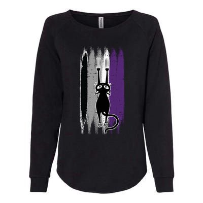 Cat Scratching Asexual Pride Kitten Kitty Lgbtq Ally Ace Cool Gift Womens California Wash Sweatshirt