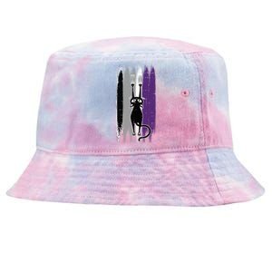 Cat Scratching Asexual Pride Kitten Kitty Lgbtq Ally Ace Cool Gift Tie-Dyed Bucket Hat