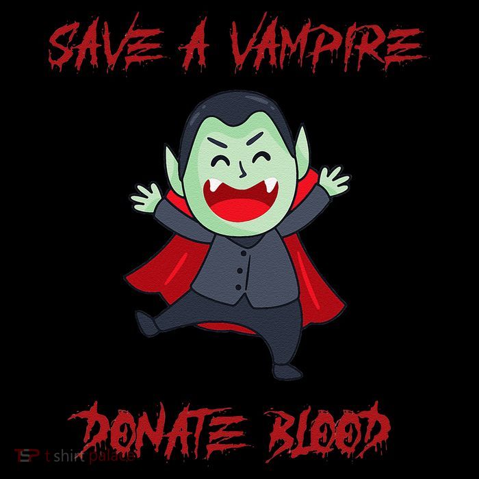 Cute Save A Vampire Donate Blood Vampire Halloween Stripe Pom Pom Beanie