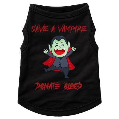 Cute Save A Vampire Donate Blood Vampire Halloween Doggie Tank