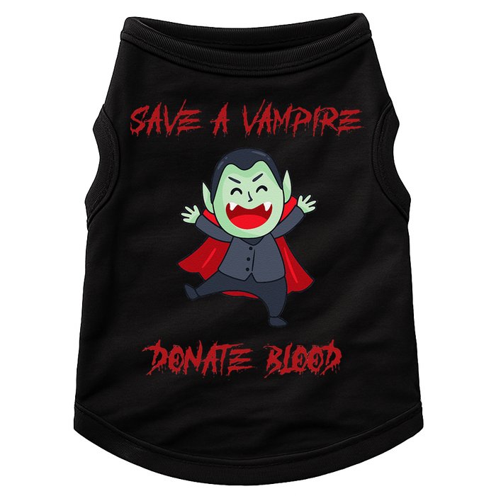 Cute Save A Vampire Donate Blood Vampire Halloween Doggie Tank