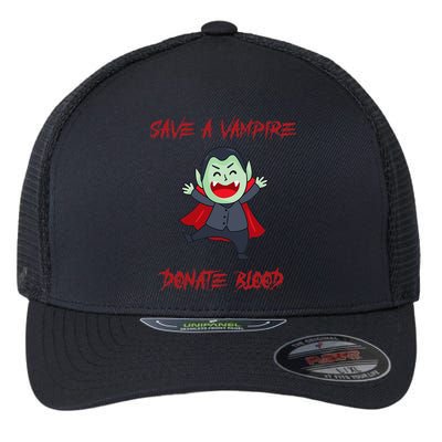 Cute Save A Vampire Donate Blood Vampire Halloween Flexfit Unipanel Trucker Cap