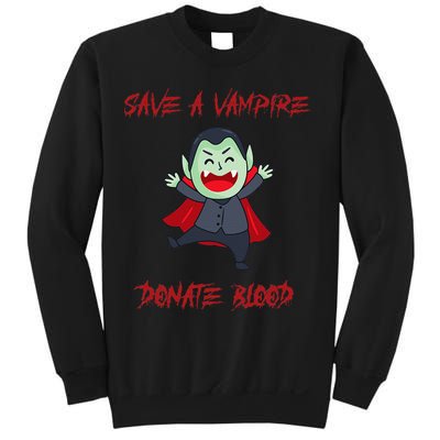 Cute Save A Vampire Donate Blood Vampire Halloween Sweatshirt