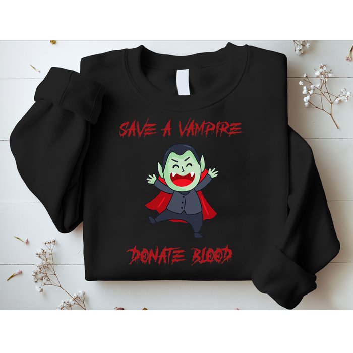 Cute Save A Vampire Donate Blood Vampire Halloween Sweatshirt