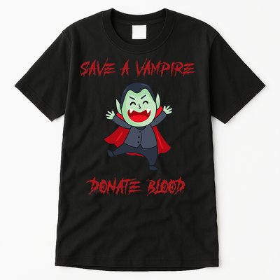 Cute Save A Vampire Donate Blood Vampire Halloween Tall T-Shirt