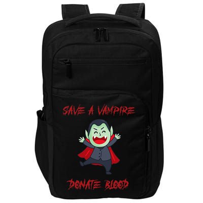 Cute Save A Vampire Donate Blood Vampire Halloween Impact Tech Backpack
