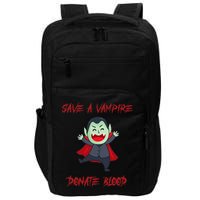 Cute Save A Vampire Donate Blood Vampire Halloween Impact Tech Backpack
