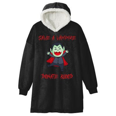 Cute Save A Vampire Donate Blood Vampire Halloween Hooded Wearable Blanket