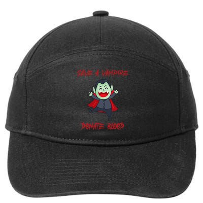 Cute Save A Vampire Donate Blood Vampire Halloween 7-Panel Snapback Hat