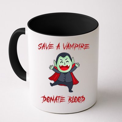 Cute Save A Vampire Donate Blood Vampire Halloween Mug