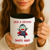 Cute Save A Vampire Donate Blood Vampire Halloween Mug