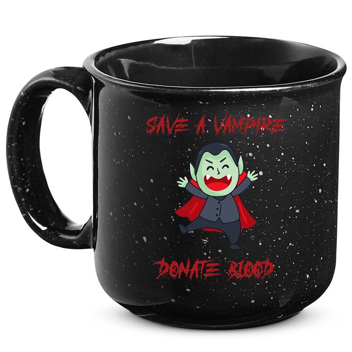 Cute Save A Vampire Donate Blood Vampire Halloween 15oz Campfire Ceramic Mug