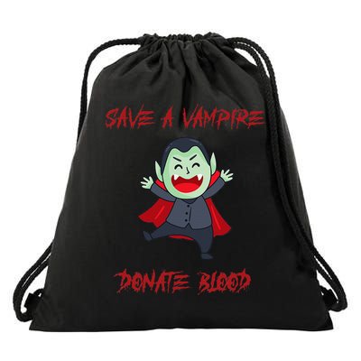 Cute Save A Vampire Donate Blood Vampire Halloween Drawstring Bag