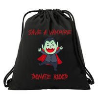 Cute Save A Vampire Donate Blood Vampire Halloween Drawstring Bag