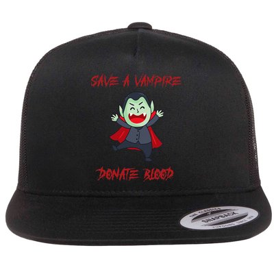 Cute Save A Vampire Donate Blood Vampire Halloween Flatbill Hat