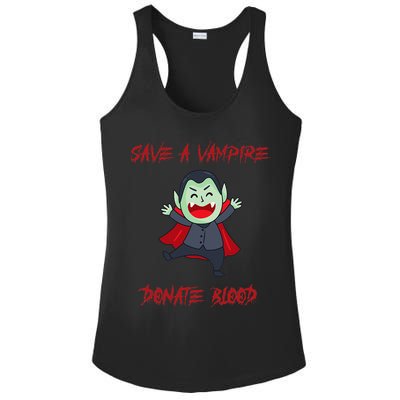 Cute Save A Vampire Donate Blood Vampire Halloween Ladies PosiCharge Competitor Racerback Tank