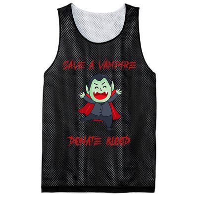 Cute Save A Vampire Donate Blood Vampire Halloween Mesh Reversible Basketball Jersey Tank