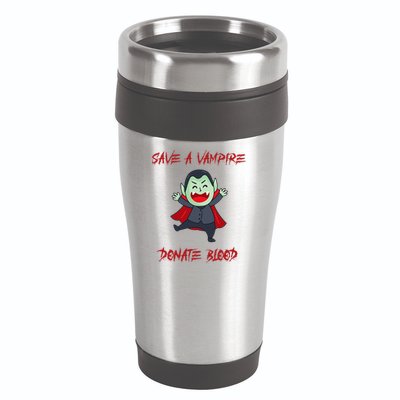Cute Save A Vampire Donate Blood Vampire Halloween 16oz Travel Tumbler