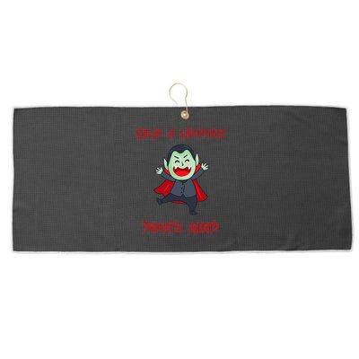 Cute Save A Vampire Donate Blood Vampire Halloween Large Microfiber Waffle Golf Towel