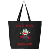 Cute Save A Vampire Donate Blood Vampire Halloween 25L Jumbo Tote
