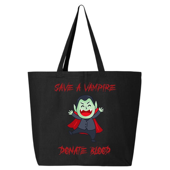 Cute Save A Vampire Donate Blood Vampire Halloween 25L Jumbo Tote