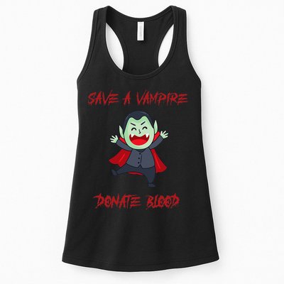 Cute Save A Vampire Donate Blood Vampire Halloween Womens Tank Top