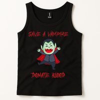 Cute Save A Vampire Donate Blood Vampire Halloween Tank Top