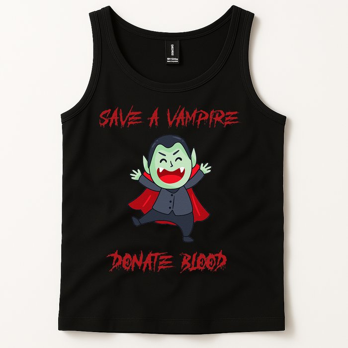 Cute Save A Vampire Donate Blood Vampire Halloween Tank Top