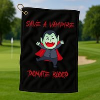Cute Save A Vampire Donate Blood Vampire Halloween Golf Towel