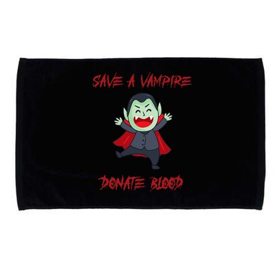 Cute Save A Vampire Donate Blood Vampire Halloween Microfiber Hand Towel
