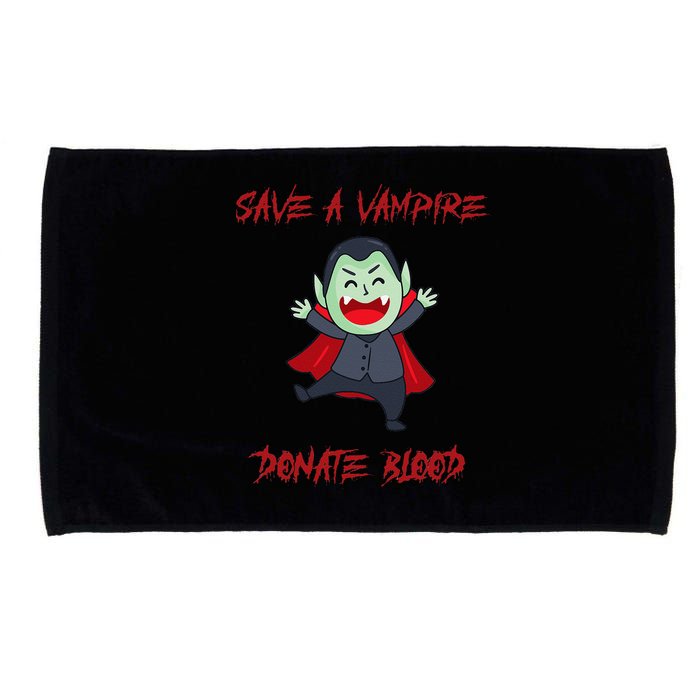 Cute Save A Vampire Donate Blood Vampire Halloween Microfiber Hand Towel