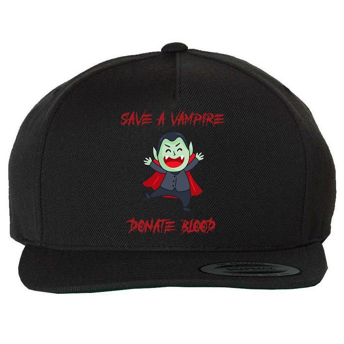 Cute Save A Vampire Donate Blood Vampire Halloween Wool Snapback Cap