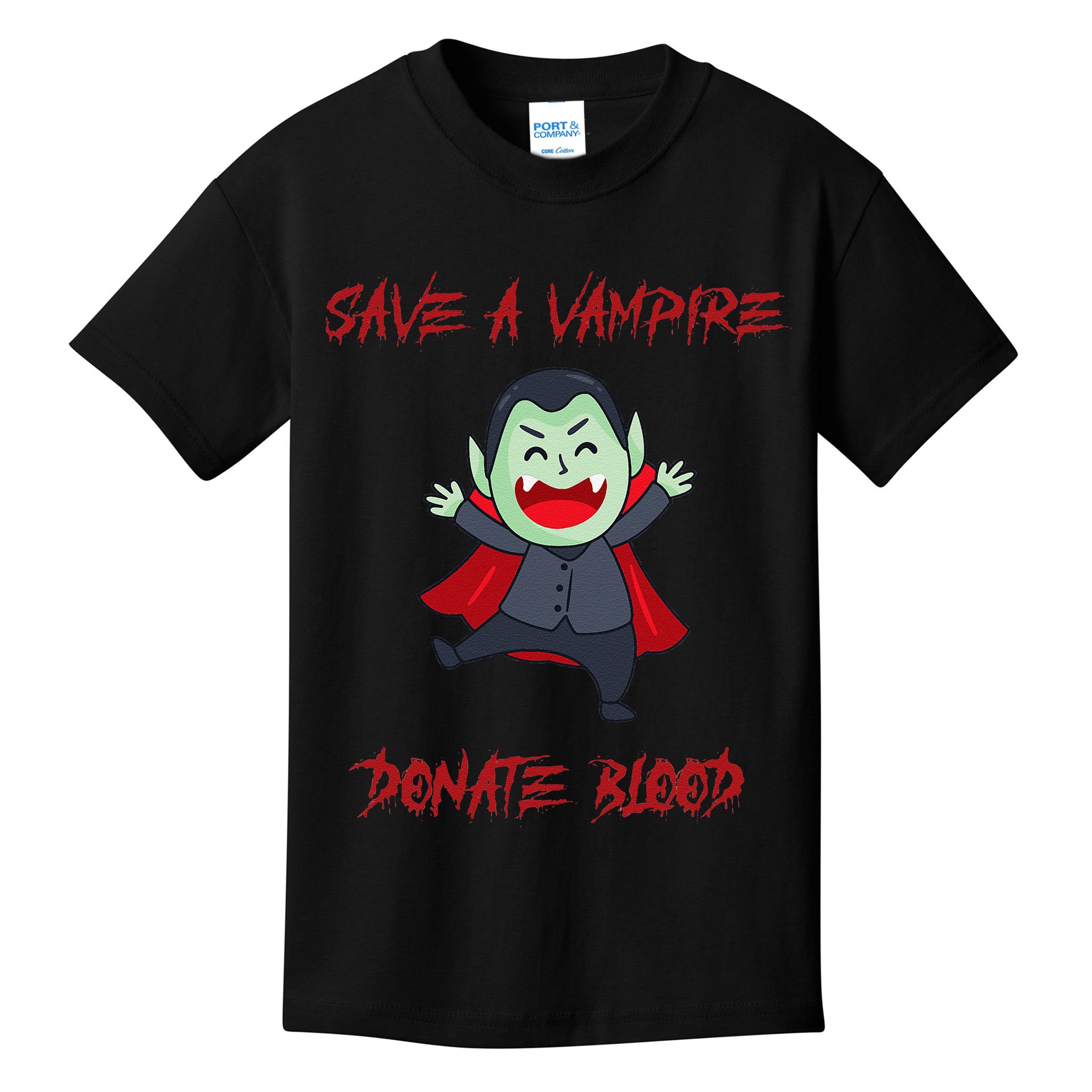 Cute Save A Vampire Donate Blood Vampire Halloween Kids T-Shirt