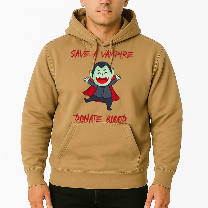 Cute Save A Vampire Donate Blood Vampire Halloween Hoodie
