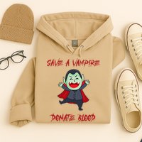 Cute Save A Vampire Donate Blood Vampire Halloween Hoodie
