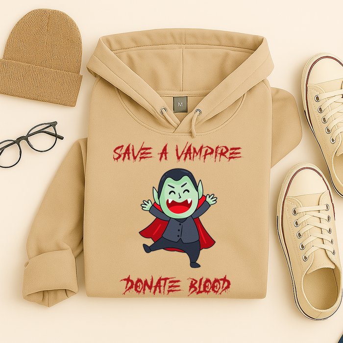 Cute Save A Vampire Donate Blood Vampire Halloween Hoodie